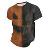 Men's Printed Short Sleeve T-Shirt Lightweight Breathable Round Neck Casual for Halloween