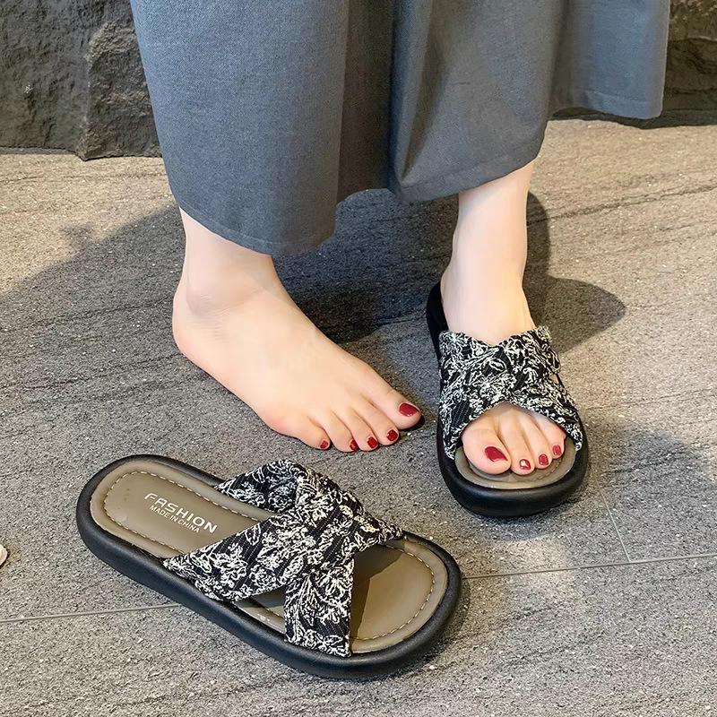 Women's 2025 New Style Flat Bottom Chinese-Style Summer Flip-Flops - Soft Surface Sandals for Pregnant Women