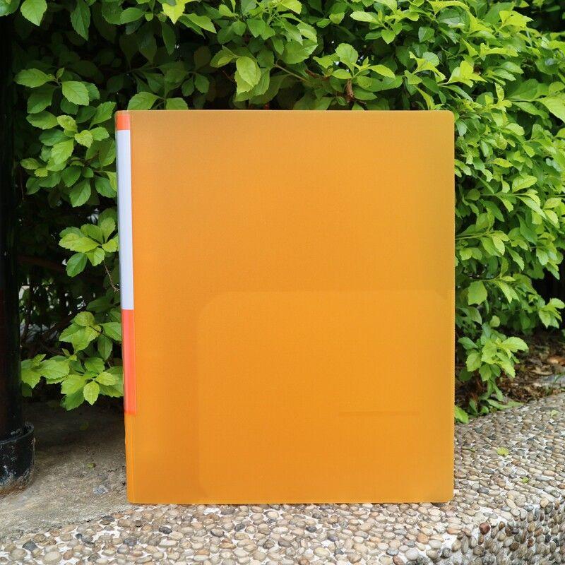A4D Type 4-Hole Loose-Leaf Folder Multi-Layer Transparent Insert Info Booklet 60-Page Folder 40-Page Insert Bag A4-(Without Inner Pages) Orange