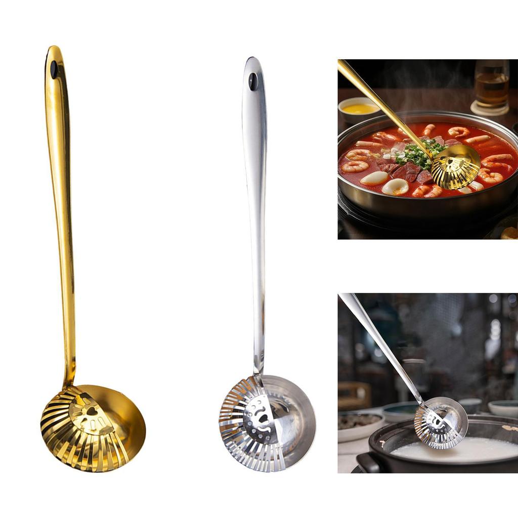 Hot Pot Soup Ladle Separates Liquids from Solids Colander Spoon Strainer Scoop for Party Dining Room Straining Vegetables Stew