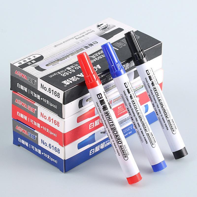 

Erasable, Refillable Water-Based Whiteboard Markers - Black, Red, Blue - Large Capacity, Perfect for Offices & Teachers, Easy to Write. Boxed [Blue] 6168