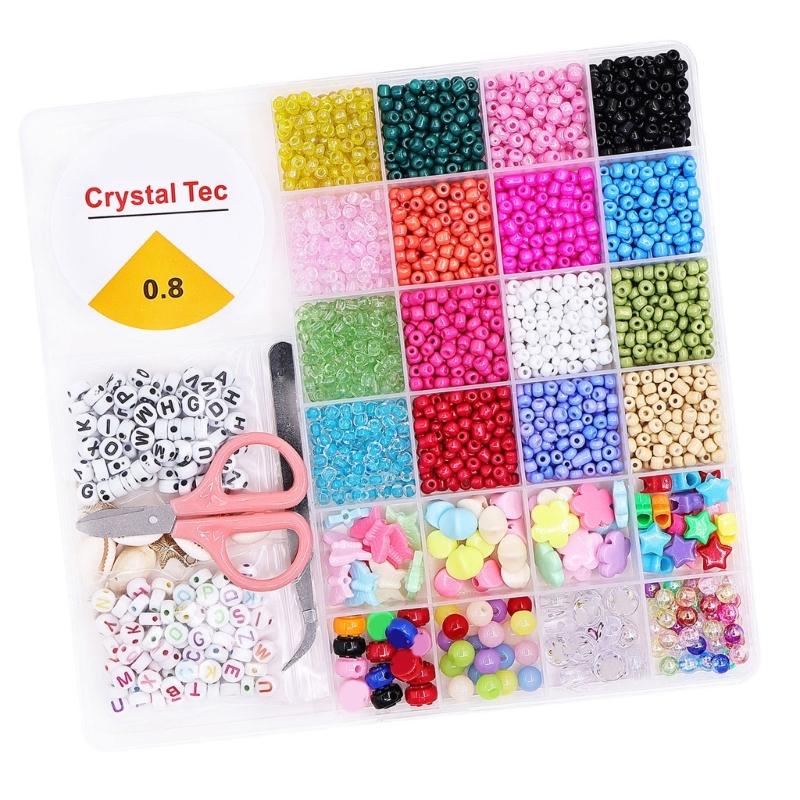 Jewelry Making Supplies 4mm Multicolor Glass Beads for Bracelets Crafting and Family Activity