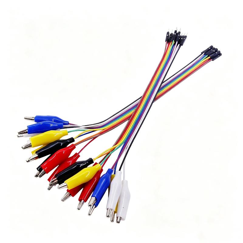 10-Pin Male/Female to Alligator Clip Test Cable Anti-Corrosion Insulated Lead for DIY Electronic Project Experiment