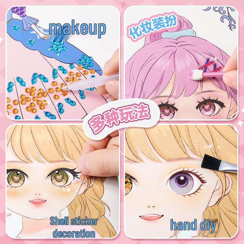 Princess Makeup Bag & Sticker Set - Cute DIY Dress-up Toy for Kids