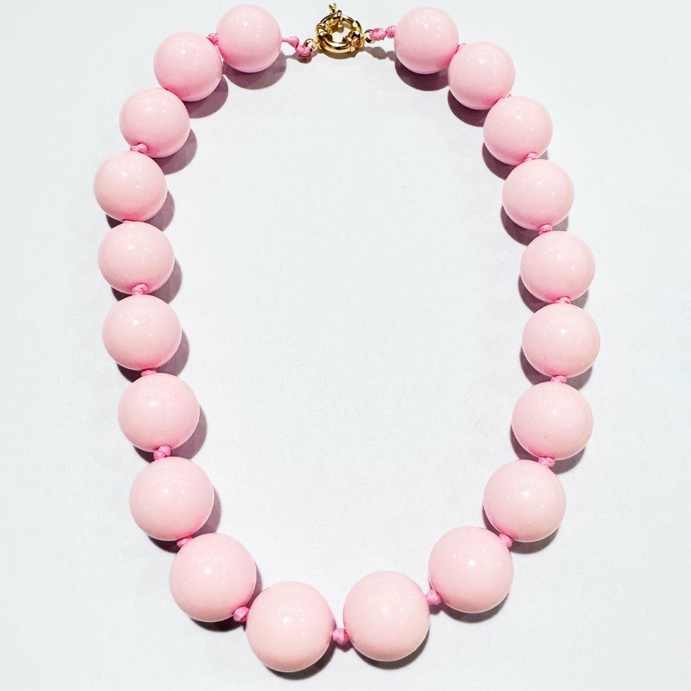 Large Beaded Necklace Acrylic Women Necklaces Retro Round Beads Choker  Jewelry Gift