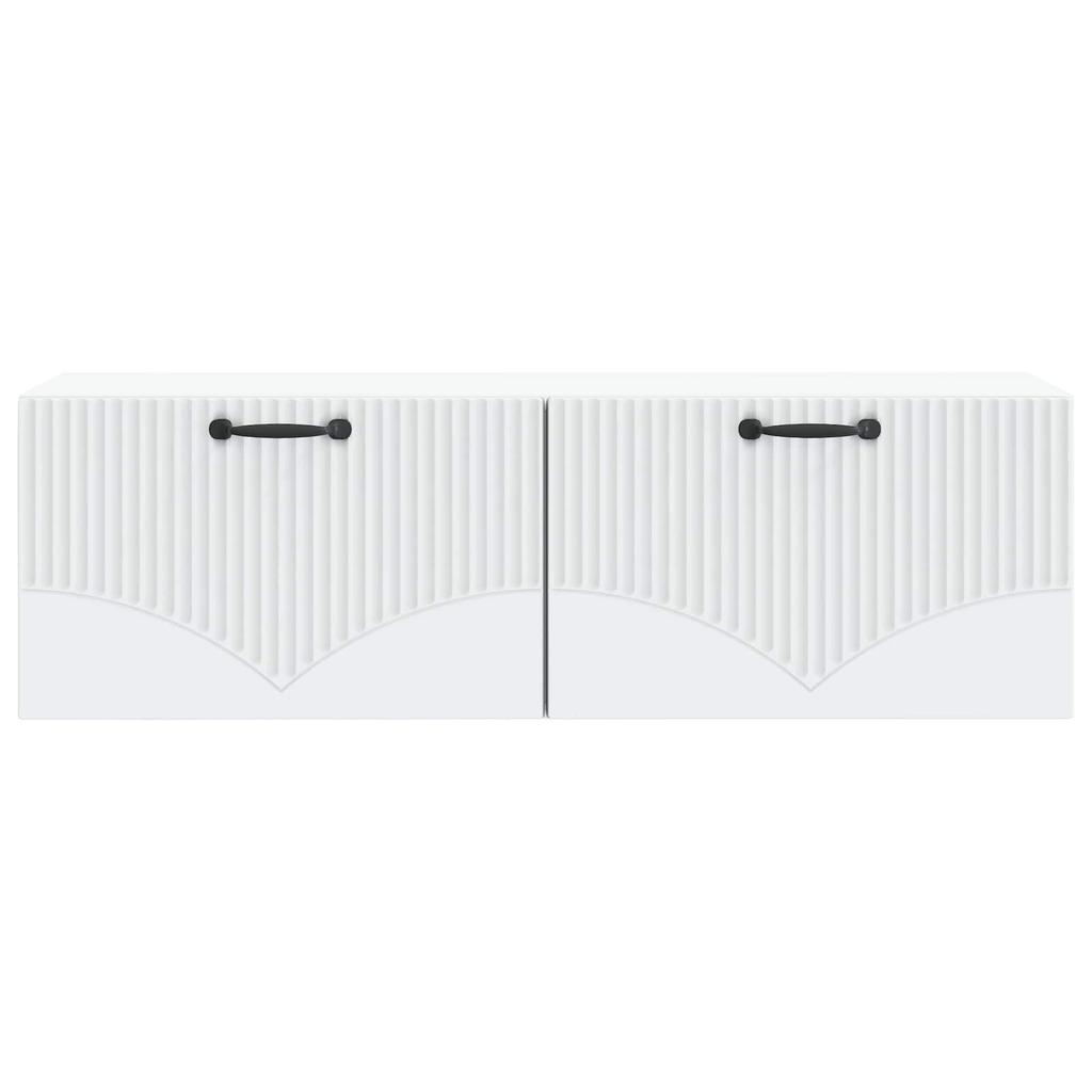 Wall Mounted TV Cabinet White 98 X 31 X 30 Cm Particleboard