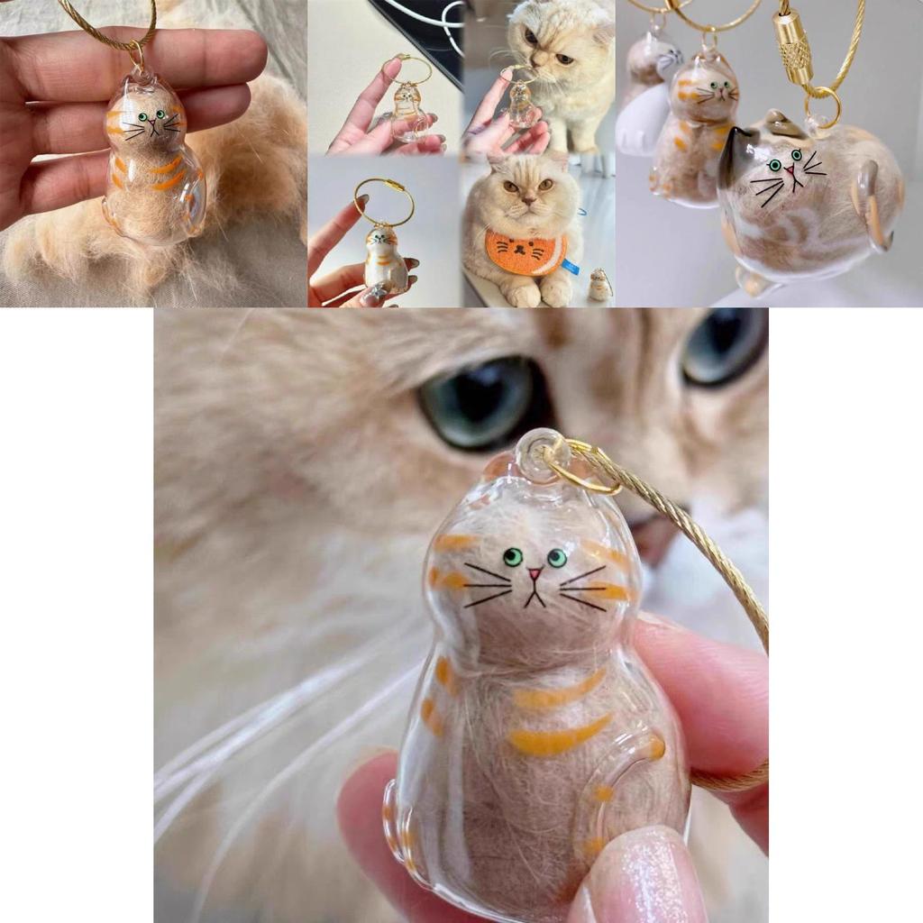 Cat Hair Storage Capsule Keychain With Acrylic Material For Collectors Gift And Party Decor