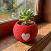 Mini 3D Printed Plant Pot Heart Pattern Eco-Friendly Planter Unique Bonsai Pots  Office