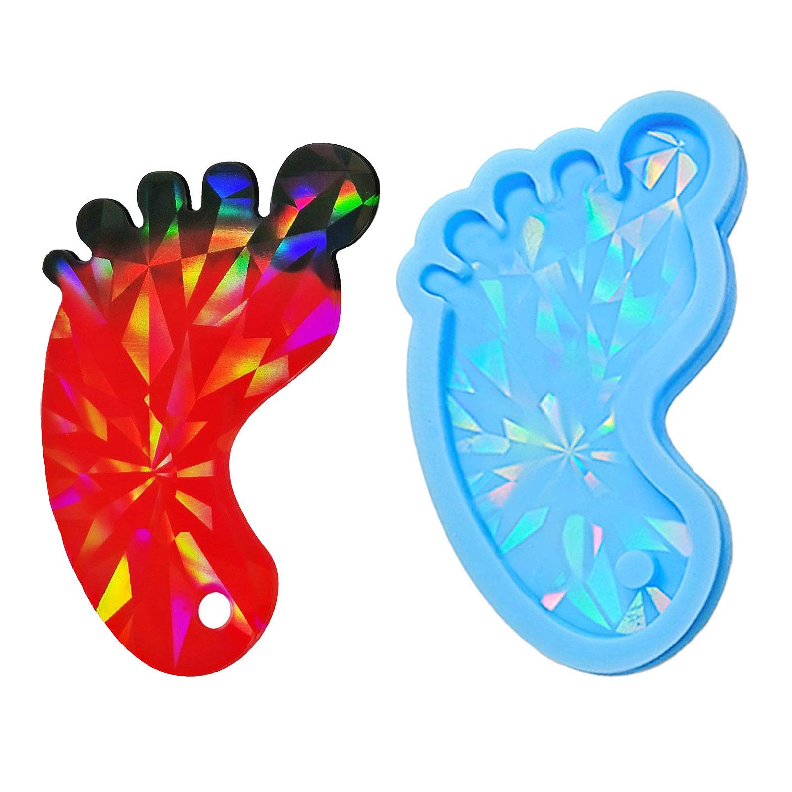 

Silicone Mold for DIY Small Foot Crafts Bag Key Hanging Decorations with Foot Shaped Design Crystal Epoxy Resin Mould 1