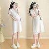 Korean Style 2026 Summer Maternity Dress—Sweet Loose Fit, Mid-Length Short Sleeve Design