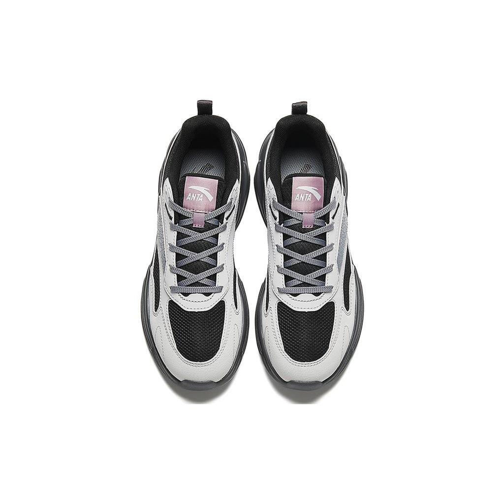 Anta Chao Bai Gz Abrasion Resistant Breathable Low Top Casual Shoes Women's Gray Black 122348812-3