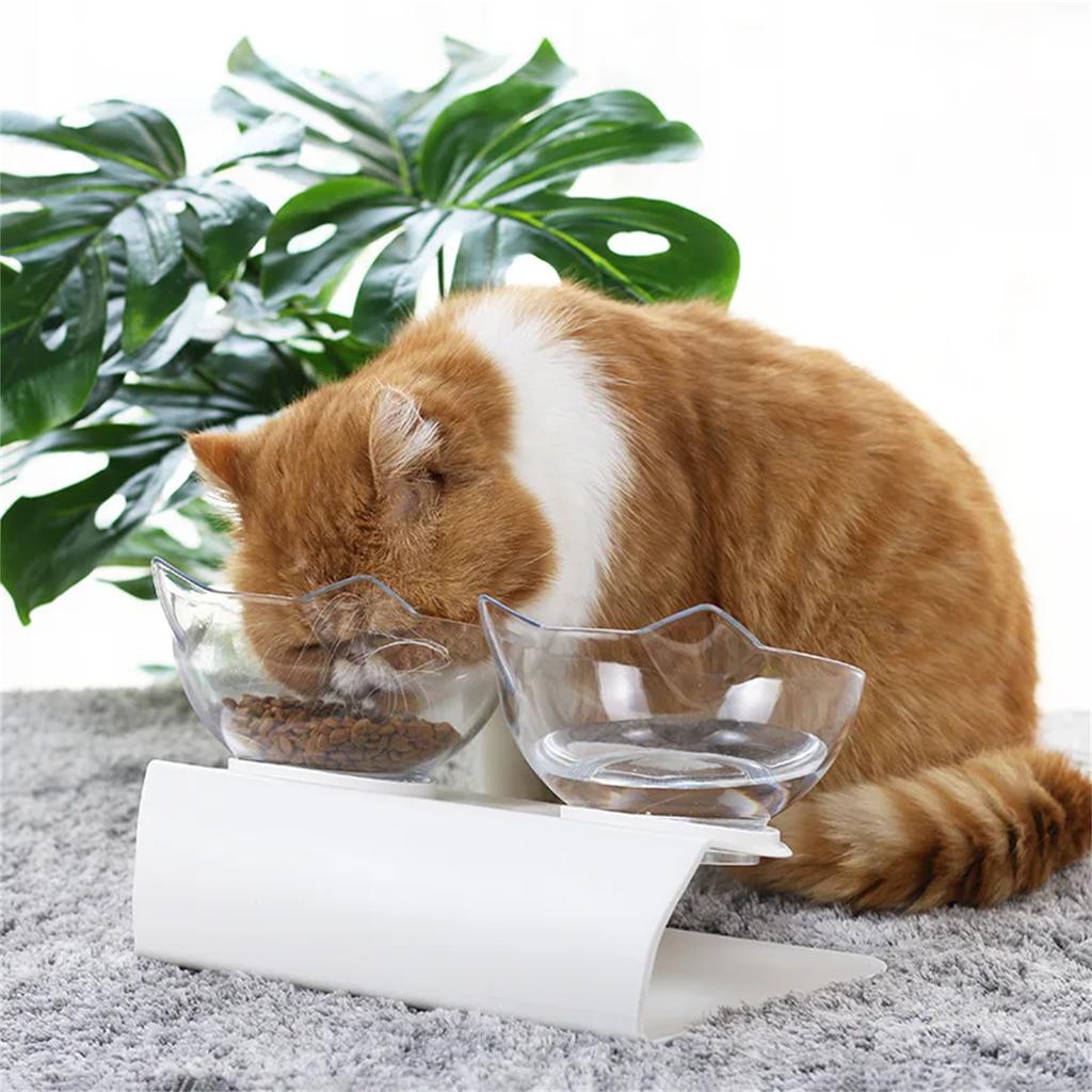 1pc  Anti slip dual cat bowl, dog bowl with holder, pet feeding, cat water bowl, cat food, pet bowl, dog feeder