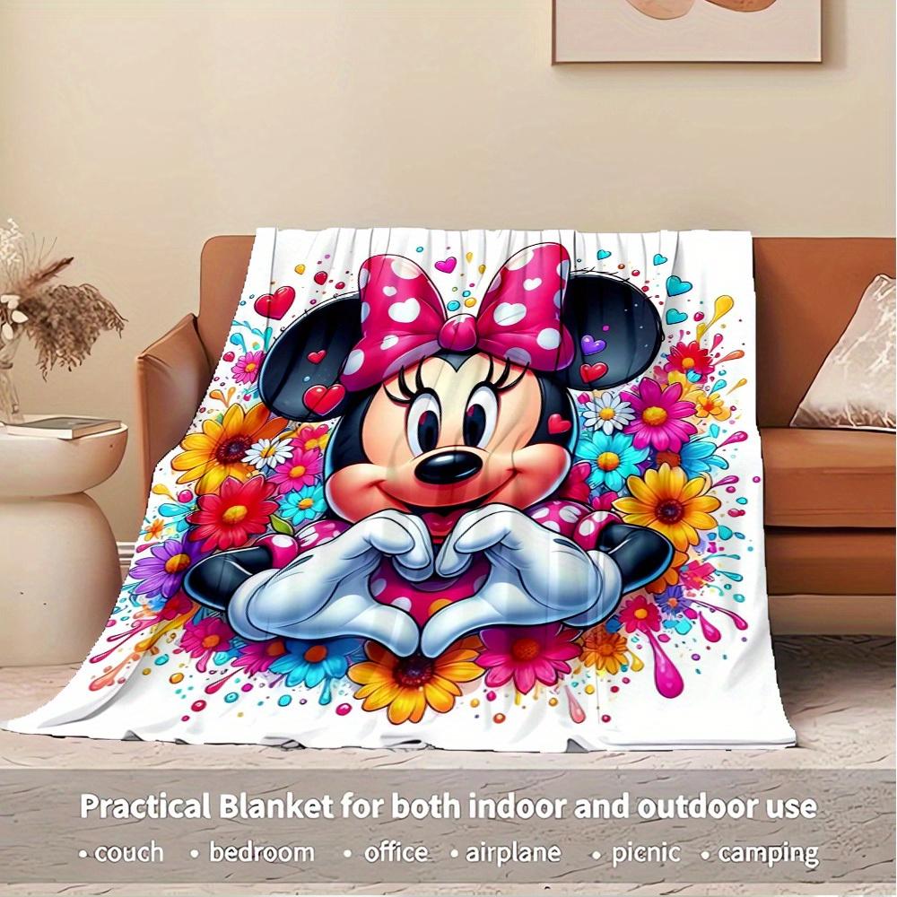 1pc Velvet Heart-Shaped Minnie Mouse Bedding Throw Blanket, Sofa Cover, Gift for, Home Decor, Valentine's Day Present,