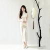 Embroidery white sleeveless national style new Chinese style Suzhou long cheongsam improved young 1011 new women's high sense