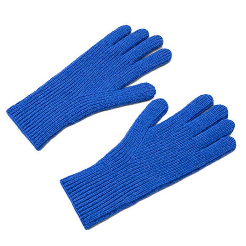 Knitted phone gloves with finger cutouts unisex blue