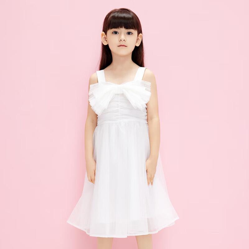 little MO&Co. Girls  Bow Mesh Strappy Dress 155