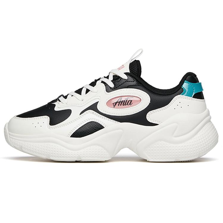 

new Anta Life Collection Wear Resistant Slip Resistant Low Top Casual Shoes Women s White Black 38