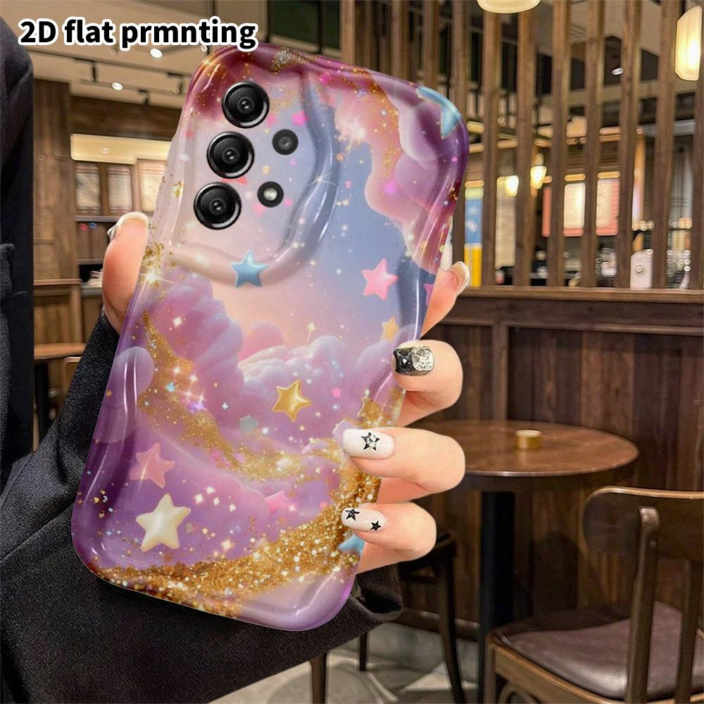 Phone Case: 2D Flat Samsung Galaxy A34 A35 M05 M06 S20 S22 S21 FE Plus 5G Protective Case, Clouds and Stars, Christmas and Halloween Gift