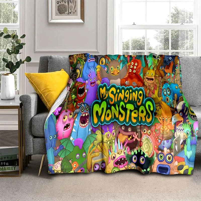 My Singing Monsters Video Game Cartoon 3D Blanket,Soft Throw Blanket for Home Bedroom Bed Sofa Picnic Travel Cover Blanket Kids