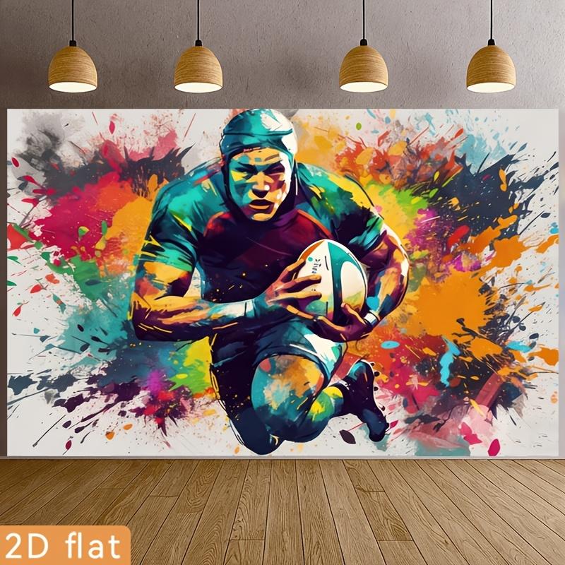 2D flat party banner 1 piece of polyester background fabric with an abstract watercolor design.PMJ