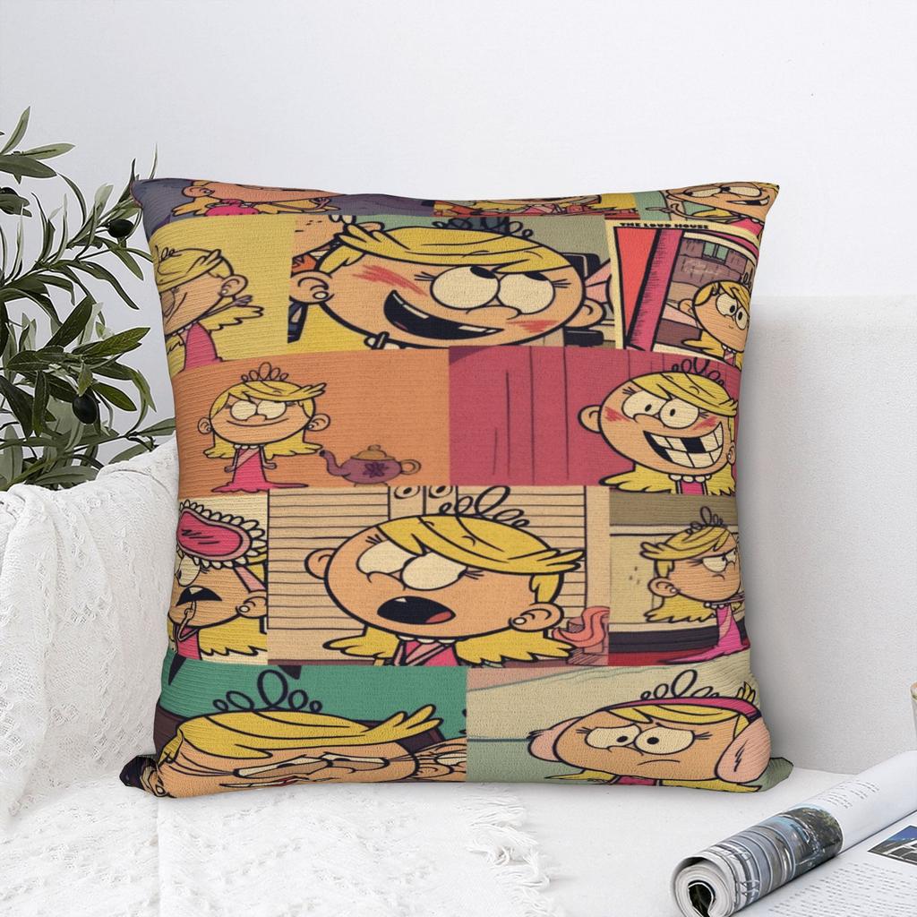 L-Loud Houses Family Cartoon Pillow Cover Custom Cushion Cover Novelty Pillow Case For Living Room Bed Chair