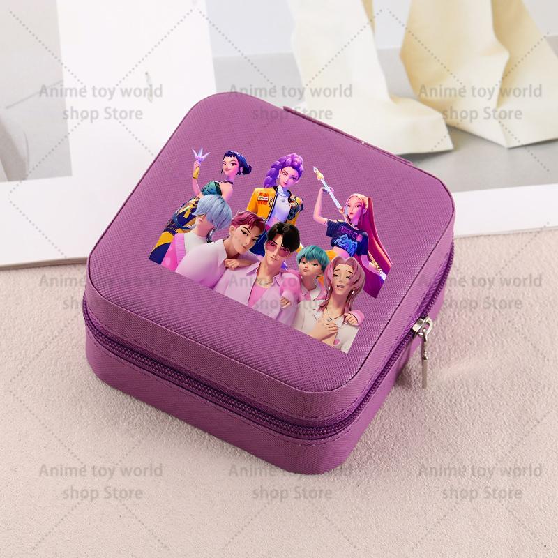Kpop Demon Hunters Travel Portable Jewelry Storage Box Organizer Jewelry Case Earrings Necklace Ring Jewelry Boxes Birthday Gift