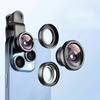 3-In-1 Mobile Phone Camera Accessory Featuring Three Lens Types: Wide-Angle, Macro, And Fisheye for Outdoor Travel Photography