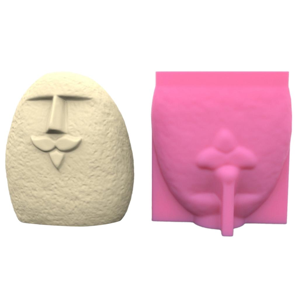 Human Facial Shape Planter Mold Home Decorations Silicone Mould for Flower Pot Concrete Mold DIY Resin Casting Tool