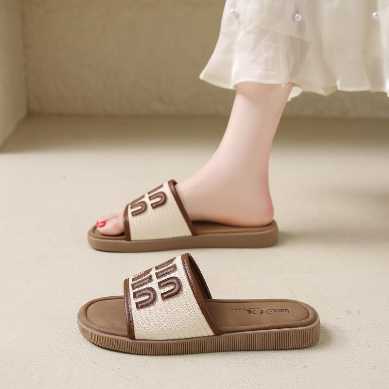 

Fashion CRLAYDK Flat Sandals for Women Walking Summer Letters Designer Comfortable Ladies Slippers Casual Outdoor Beach Dressy Slides 40