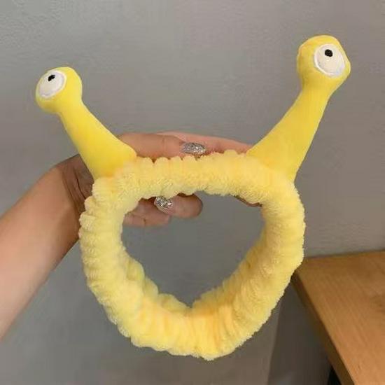 Snail Plush Alien Eye Headband & Hair Tie for Makeup and Face Wash