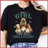 Just A Girl Who Loves Goats and Chickens Animal Lover Black Cotton T-Shirt S-5XL