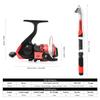 Fishing Rod Reel Combo Full Kit with 2PCS 2.1m Telescopic Fishing Rods 2PCS Spinning Reels Fishing Lures Hooks