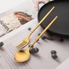 6/30Pcs Matte Gold Dinnerware Set Stainless Steel Dinner Knife Fork Spoon Cutlery Set Korean Kitchen Flatware Tableware Set