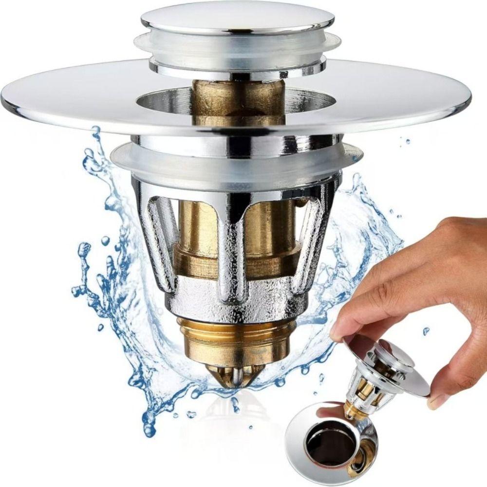 with Hair Catcher Drain Filter Pop Up Sink Drain Strainer Universal Drain Cover  Improve Odor