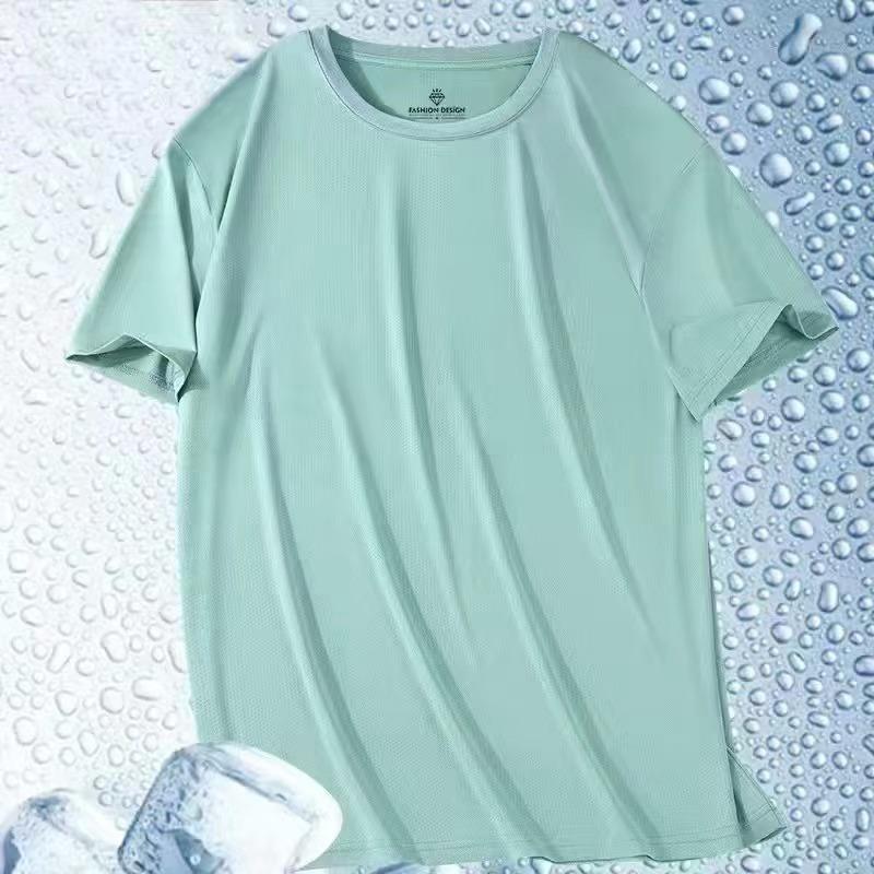Men's Summer Quick-Dry Mesh Fitness T-Shirt, Elastic Casual Half Sleeve