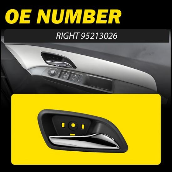 1PCS Black+Chrome Interior Door Handle for 2011-2015 Chevy Cruze Passenger Side