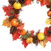 Autumn Theme Party Supplies Thanksgiving Day Wall Sticker, Pumpkin/Pinecone/Leaf Print Garland Shape Waterproof PVC Fall Window Clings Decal,