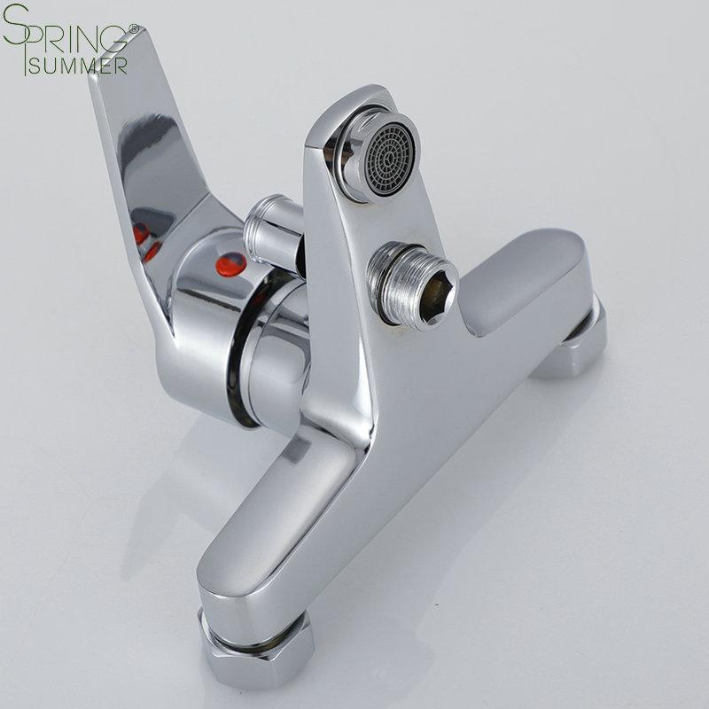 Brass Modern Wall Mounted Bathtub Shower Faucet Set Single Handle Bidet Rain Shower Mixer with Ceramic Valve Core Chrome Finish