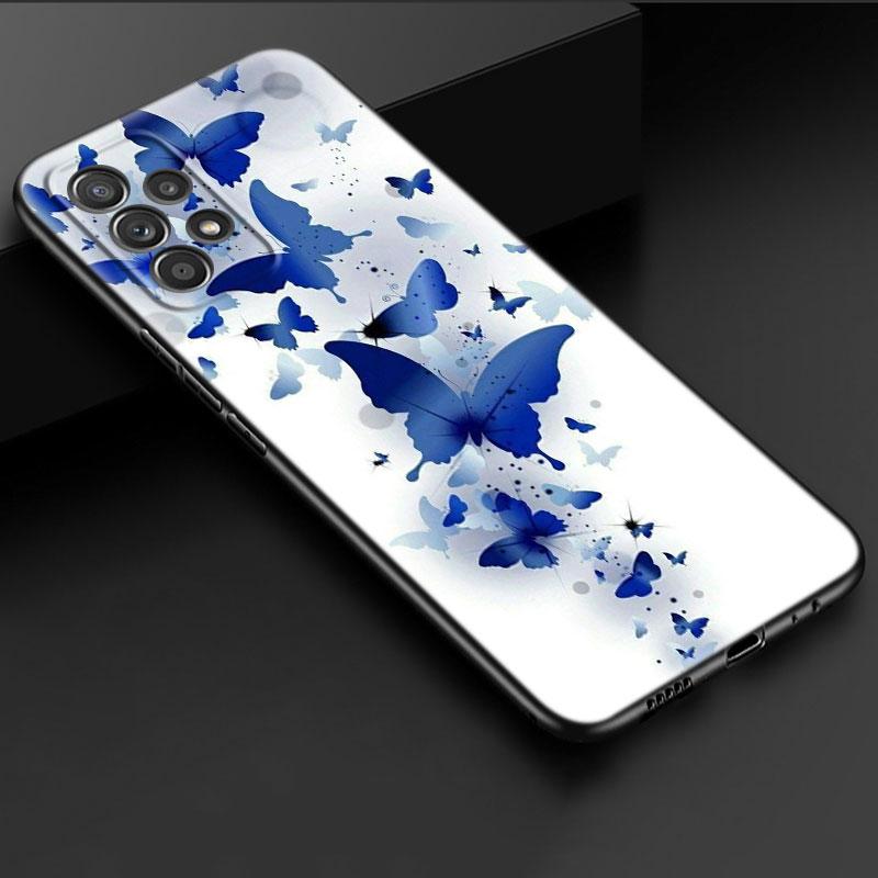 Cartoon Blauer Schmetterling Handyhülle für iPhone Samsung Galaxy Redmi Xiaomi Oppo OnePlus Note SA 7 8 9 10 11 12 13 14 20 21 22 23 53 54 Pro Max Ultra