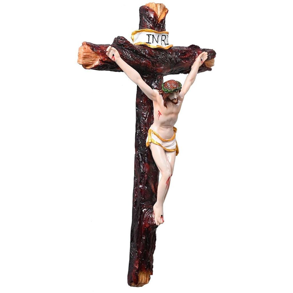Kruzifix/Jesus Christus/Kreuz Jesus/Gekreuzigtes Jesus-Idol für Zuhause/Wohnzimmer/Gebetsraum/Geschenk (Mehrfarbig, 2,5 x 6,7 x 11,5 Zoll)