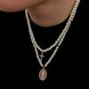 SHIXIN 2 Pcs/Set Hip Hop Jesus Cross Pendants Necklace Men Trendy Charm Imitation Pearls Chain Adjustable Chokers Street Jewelry