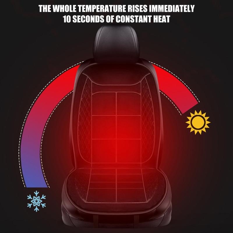 Funda de Asiento de Coche Calefactable de Invierno Cojín de Asiento de Coche de Calentamiento Rápido Con Múltiples Ajustes de Temperatura Para Comodidad al Conducir