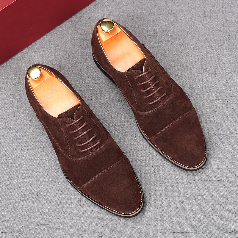 Fashion New Fashion Men's Charm Pointed Suede Leather Oxford Flats Casual Shoes Male Homecoming Wedding Dress Prom Zapatillas Hombre