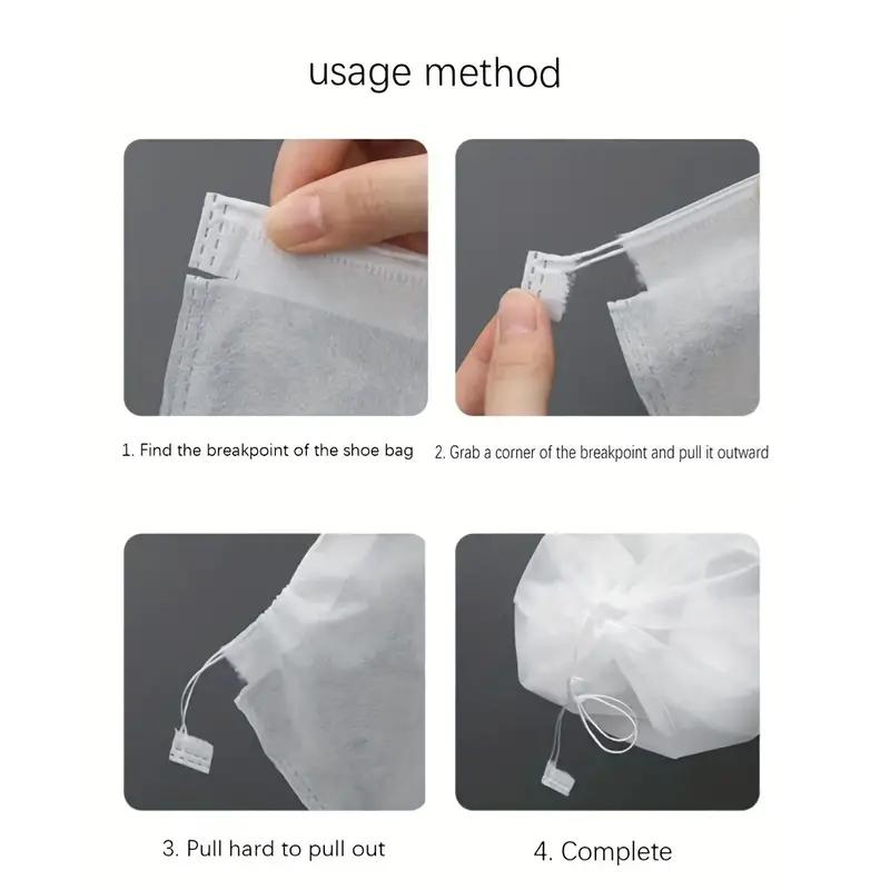 10/50PCS Shoe Storage Bag Wardrobe Storage Device Travel Portability Drawstring Transparent Non-woven Dust Cover Clothing Bag