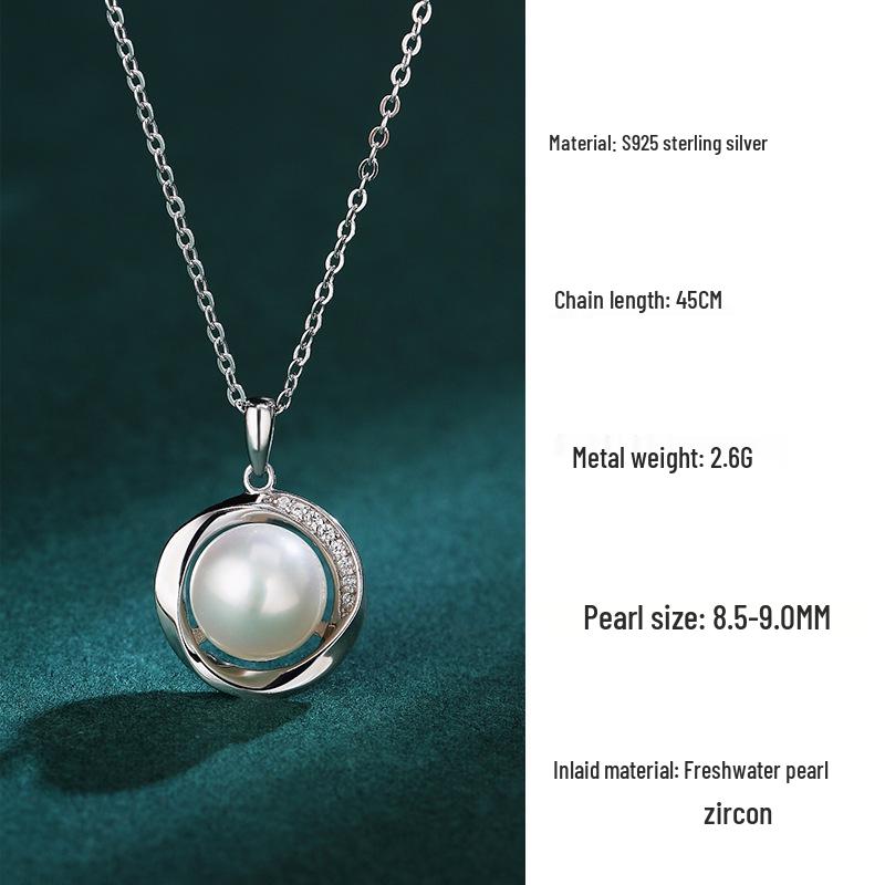 Elegant S925 Sterling Silver Freshwater Pearl Necklace - High-End Pendant for Sophisticated Style