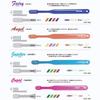 Cupid Flat-Hole Toothbrush for Baby Teeth and Children, 12-Pack, Assorted Colors