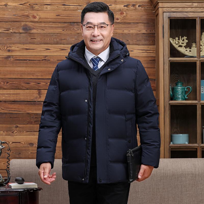 2025 Middle-aged and Elderly Down Jacket Men's Dad Wear Thickened Winter Style Father Grandpa Outfit Plus Size Short Warm Jacket