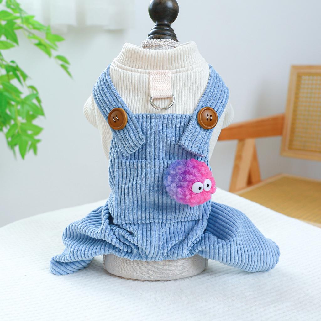 PETCIRCLE Pet Circle Dog Quad Pet Clothing Clothing Corduroy Good Friends Overalls Collection