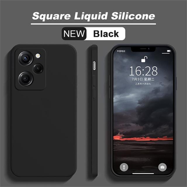 Puzdro Poco X5 Pro Štvorcové Tekutý Silikón Ochrana Objektívu Fotoaparátu Mäkký Kryt Pre Xiaomi Poco X5Pro Puzdrá na Telefón