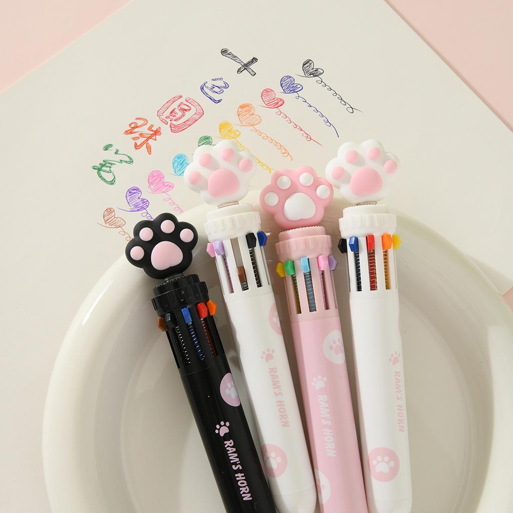 Chenxi Cartoon Cat Paw Multi-Color Ballpoint Pen for Students